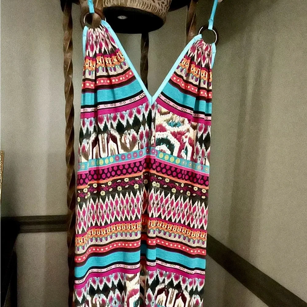 Halter Print Midi Dress Size- 4-8 - Picture 5 of 9